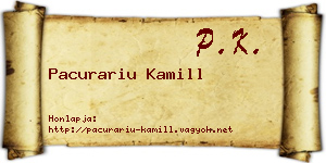 Pacurariu Kamill névjegykártya